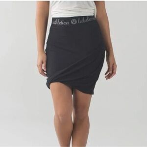 Lululemon Athletica Black Ruched Skirt